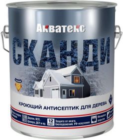 Кроющий Антисептик Акватекс Сканди 9л Северное Море для Древесины.
