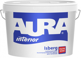 Краска для Потолков Aura Interior Isberg 2.7л Глубокоматовая, Ультрабелая, Высокоукрывистая / Аура