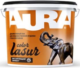 Лак Декоративный Aura Dekor Lasur Color 2.5кг Бесцветный, Лессирующий, Полуматовый / Аура