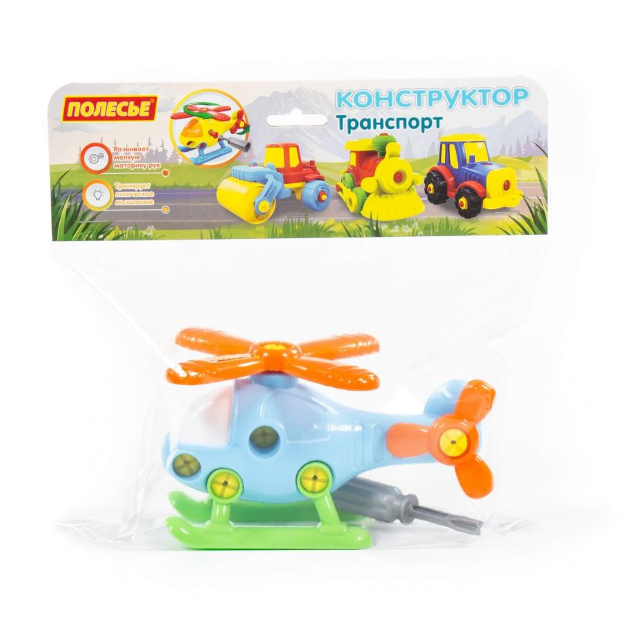 Конструктор-транспорт "Вертолёт" (16 элементов) (в пакете)