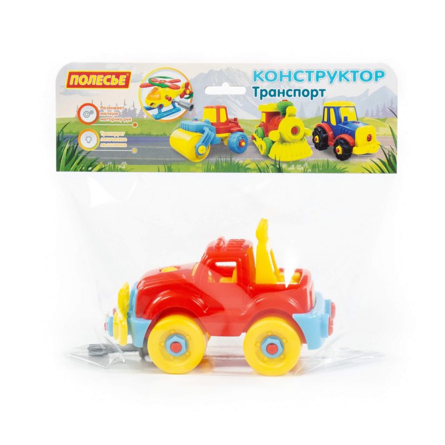 Конструктор-транспорт "Джип" (22 элемента) (в пакете)