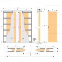 Пенал Double-PLASTER для раздвижной двери (полотно от 2000 до 2400 мм) схема