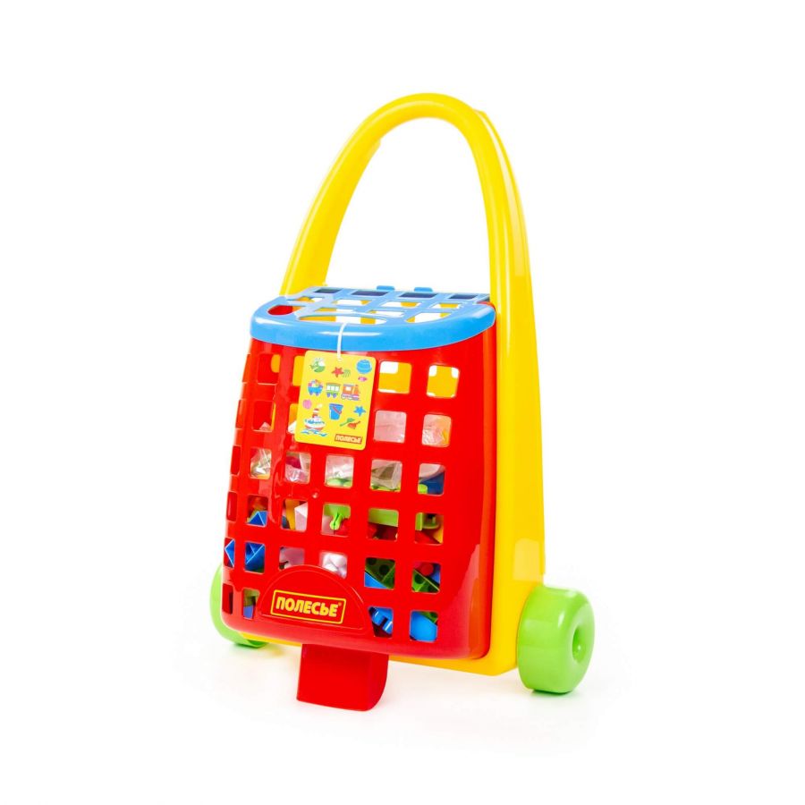 Забавная тележка + конструктор "Строитель" (101 элемент)