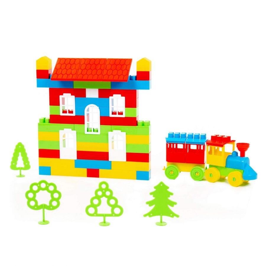 Конструктор "Строитель" (Средний, 95 элементов) (в мешке)