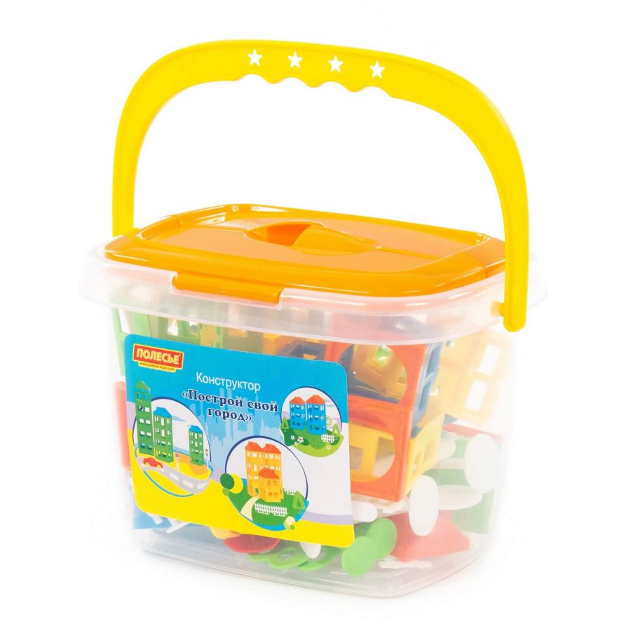 Конструктор "Построй свой город" (61 элемент) (в ведёрке)
