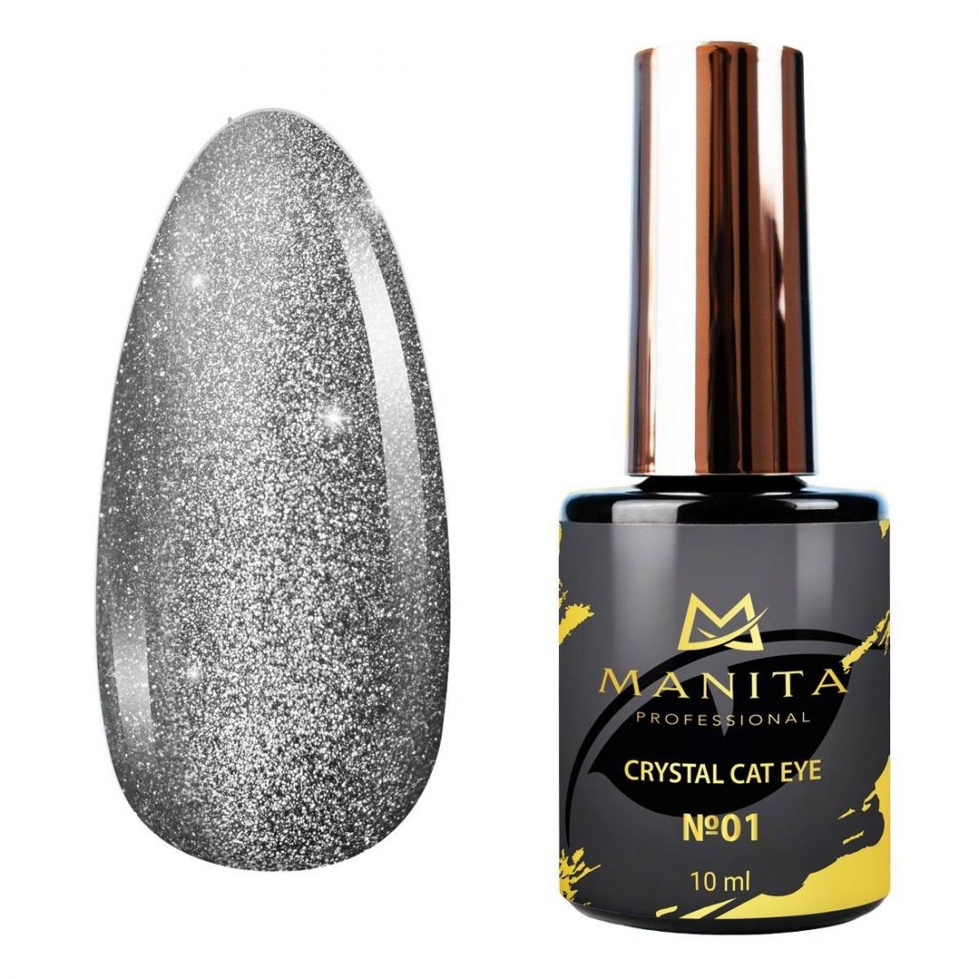 Гель лак MANITA PROFESSIONAL '"CRYSTAL CAT EYE" с эффектом кошачьего глаза №01 (10мл)