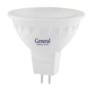 General MR16 GU5.3 7W 3000K 2K 50x50 пластик/алюм 632700