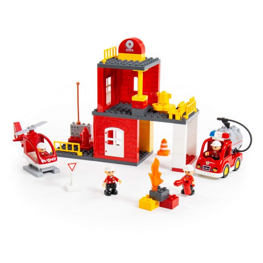 Конструктор "Макси" - "Пожарная станция" (64 элемента) (в коробке)