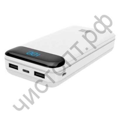 Моб. заряд. устрой. Perfeo Dune 20000mah/LED дисплей/In Type-C/Micro usb/Out Type-C 2.1А /USB 1 А, 2.1A/ White (PF_B4885)