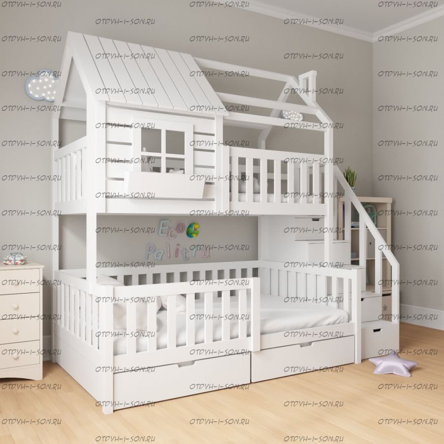 Кровать двухъярусная Домик Felicia №23+