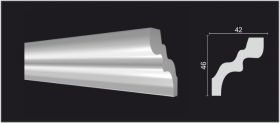 Карниз Decor-Dizayn DD39 Белая Лепнина Д2000хВ46хТ42 / Декор Дизайн.