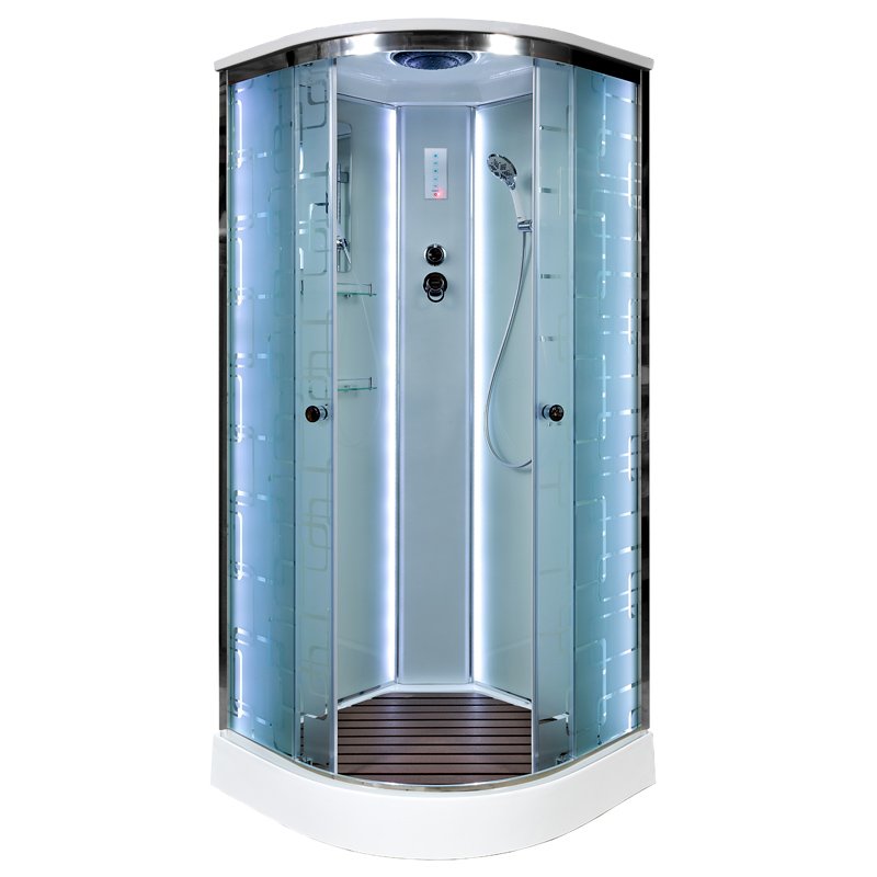 Изображение Душевая кабина Deto EM1590 LED с гидромассажем 90х90