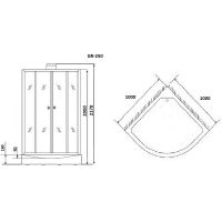 Душевая кабина Grossman GR250 100x100 Черная без гидромассажа схема 7