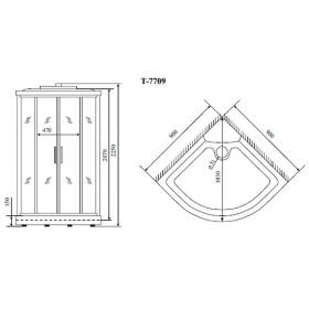 Душевая кабина Timo Lux 90x90 T-7709NEW с гидромассажем ФОТО