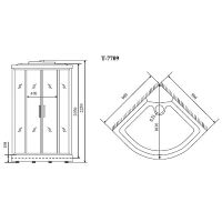 Душевая кабина Timo Lux 90x90 T-7709NEW с гидромассажем схема 4