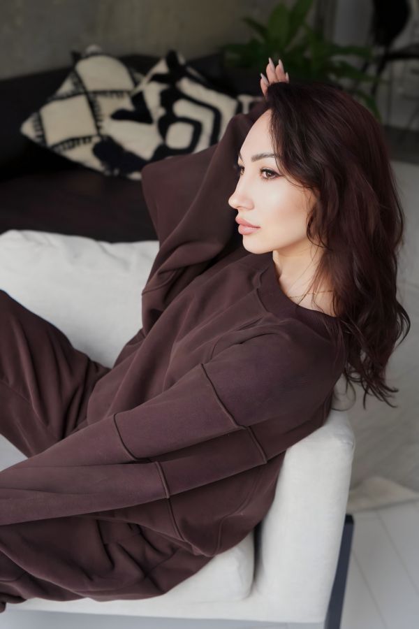 Свитшот геометричный шоколад