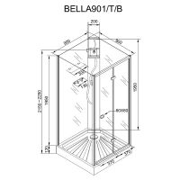 Душевая кабина Cerutti SPA Bella 90x90 BELLA901B без гидромассажа схема 17