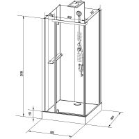 Душевая кабина Black&White Galaxy G8702 90x90 8702900 с гидромассажем схема 8