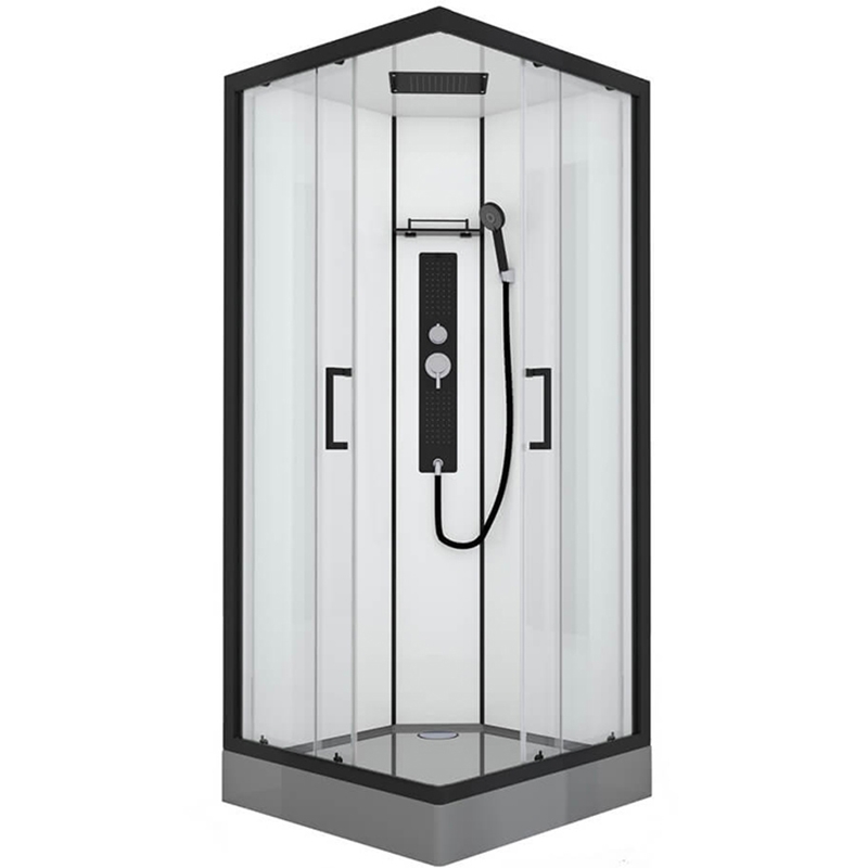 Изображение Душевая кабина Black&White Galaxy 8002900 с гидромассажем профиль Черный задняя стенка Белая