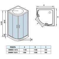 Душевая кабина WeltWasser WW500 Emmer 12015-2 120x120 с низким поддоном 10000004653 схема 16