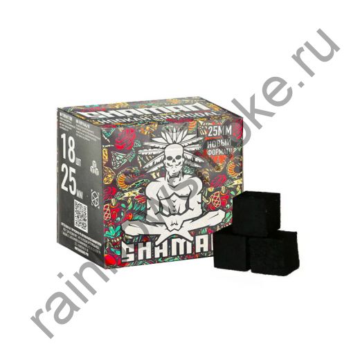 Уголь кокосовый для кальяна Shaman 25мм (18шт)