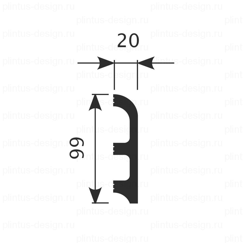 РХ014 Cosca плинтус экополимер 99х20