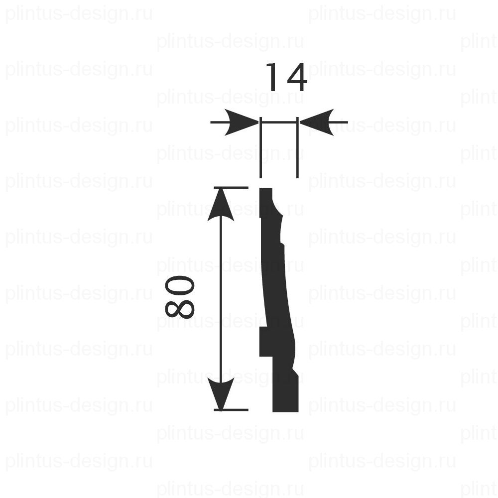 РХ024 Cosca плинтус экополимер 80х14