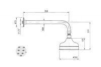 Nicolazzi Doccia 5702GO30 Верхний душ _ 300 мм (золото) схема 2