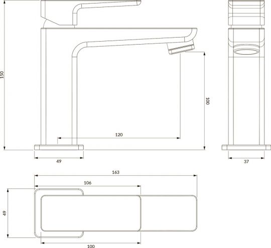 Смеситель для раковины Omnires Parma PM7410GR ФОТО