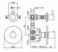 Смеситель Zucchetti Closer для душа ZP1646 схема 1