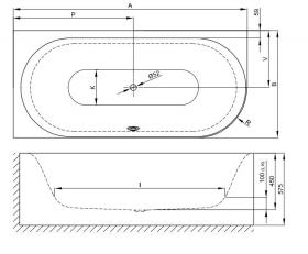 Овальная ванна углового монтажа Bette Lux Oval IV Silhouette 3426 CERVS левая 185х85 ФОТО