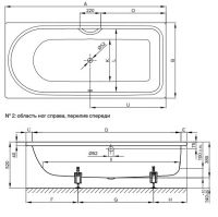 Стальная ванна Bette Ocean Low-Line 8839 180x80 левосторонняя схема 2