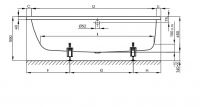 Прямоугольная стальная левосторонняя ванна Bette Ocean 8857 000 PLUS 180х80 схема 3