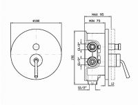 Смеситель Zucchetti Isystick для ванны и душа ZP1096 схема 1