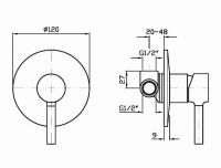 Смеситель Zucchetti Pan для душа ZP6122 схема 1