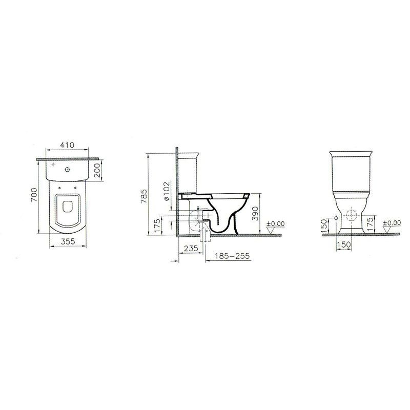 Унитаз-компакт Vitra Serenada 9722B003-7205 с функцией биде схема 4