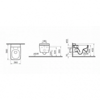 Унитаз подвесной 7672B003-1086 VITRA Metropole схема 6