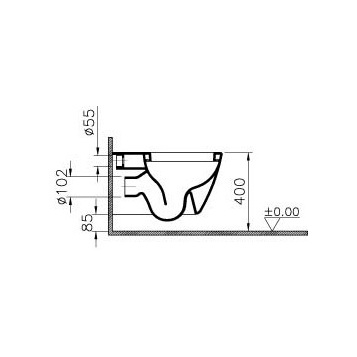 Унитаз подвесной 5384B003-6061 VITRA Sunrise схема 8