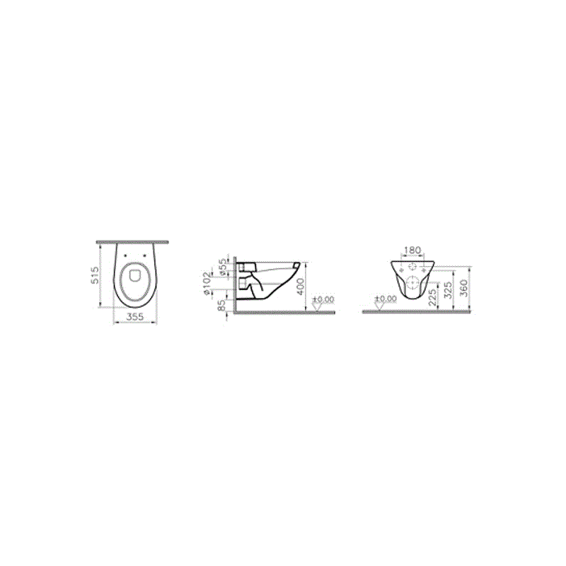 Комплект инсталляция и унитаз 9005B003-7211 VITRA схема 2