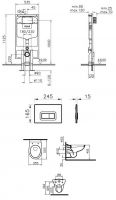 Комплект инсталляция и унитаз 9773B003-7200 VITRA схема 3