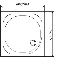 Душевой поддон из стеклопластика RGW SMC-W 90x90 57350199-01 схема 3