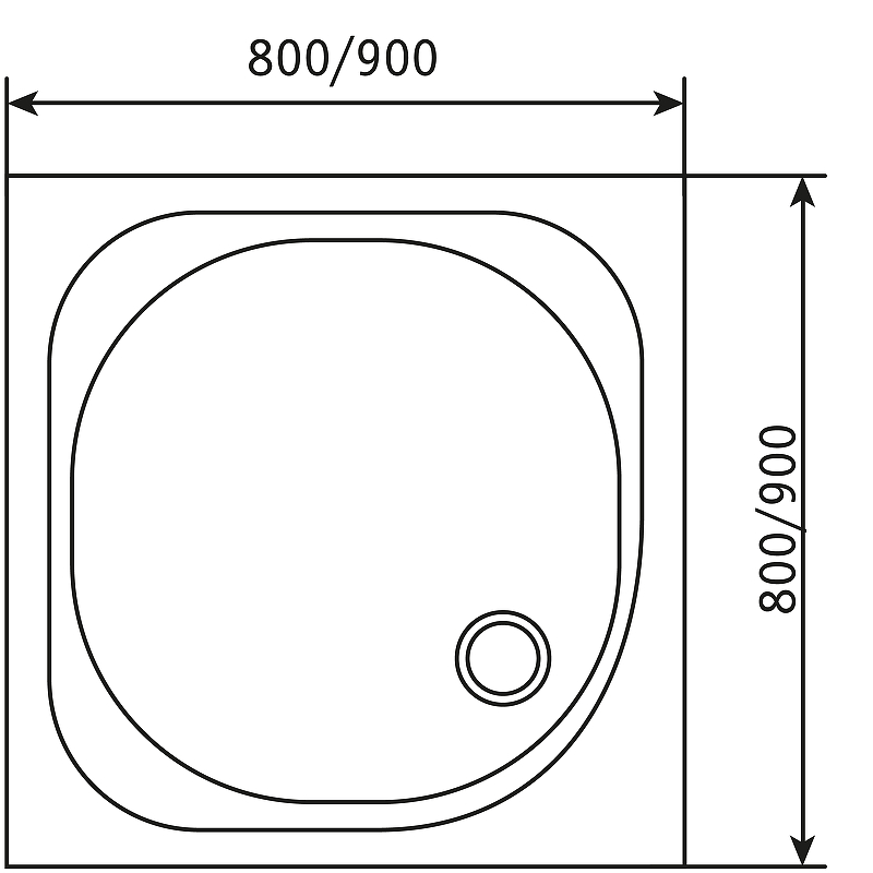 Душевой поддон из стеклопластика RGW SMC-W 90x90 57350199-01 схема 3