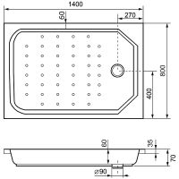 Акриловый поддон для душа RGW Acrylic Style 140x80 16183814-11 схема 3