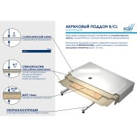 Акриловый поддон для душа RGW Acrylic B/CL-S 120x90 16180292-51 схема 3