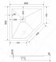 Душевой поддон из искусственного камня RGW Stone Tray ST/T 90x90 16155099 схема 6