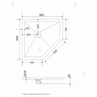 Душевой поддон из искусственного камня RGW Stone Tray ST/T-G 90х90 16155099-01 схема 2