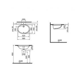 Врезная раковина для ванной комнаты VITRA S20 59х45 см 6069B003-0012 ФОТО