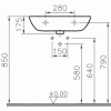 Подвесная раковина 60 см VITRA S20 5503B003-0001 схема 9