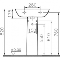 Подвесная раковина 60 см VITRA S20 5503B003-0001 схема 10