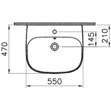 Раковина подвесная 55 см  VITRA Zentrum 5632B003-0001 схема 6